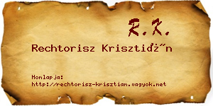 Rechtorisz Krisztián névjegykártya